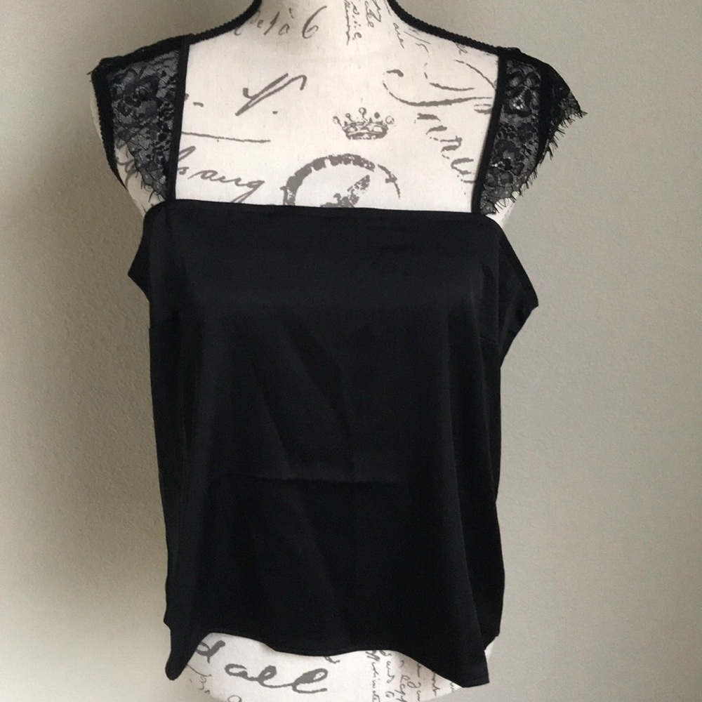 Black square neck camisole